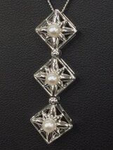 タサキ パール スクエア 3連モチーフ ネックレス シルバー TASAKI 他 クリスチャンディオール 等 アクセ まとめセット
