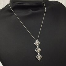 タサキ パール スクエア 3連モチーフ ネックレス シルバー TASAKI 他 クリスチャンディオール 等 アクセ まとめセット