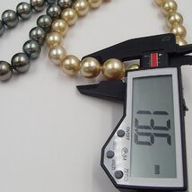 パール ネックレス アクセサリー 2本まとめ ブラック13.5㎜ ゴールデンパール約13.6㎜