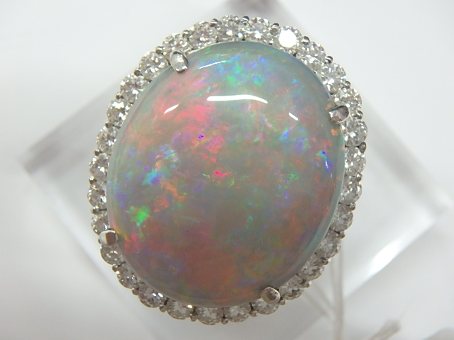 pt900 ブラックオパールリング 22.3g 21.18ct 1.82ct