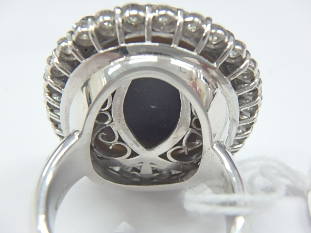 pt900 ブラックオパールリング 22.3g 21.18ct 1.82ct