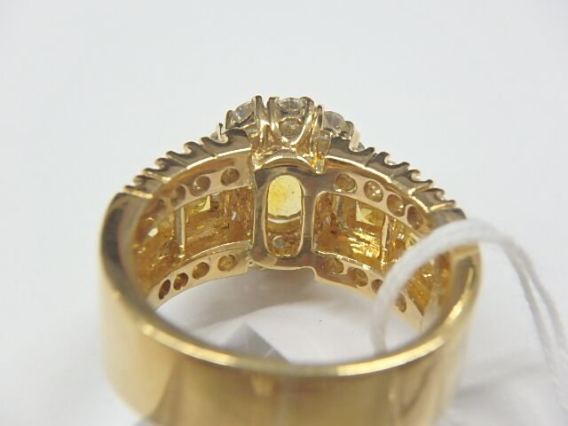 k18 ゴールデンサファイア 総重量12.8g 1.41ct 1.26ct 0.77ct