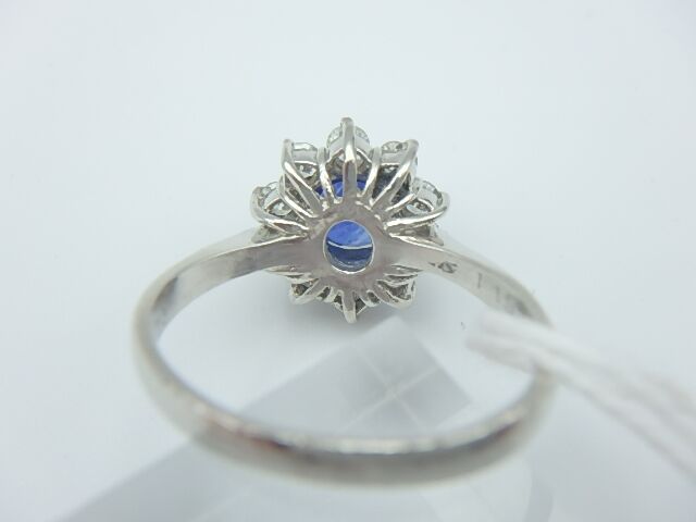 pt900 計4.3g サファイア 1.15ct メレダイヤ0.40ct 