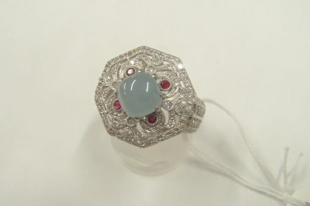 pt900 アクアマリン 総重量13.5g アクアマリン1.58ct ダイヤ0.49ct ルビー 0.11ct