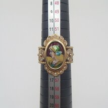 梶光夫　七宝焼き　リング　K18　750　総重量10.1ｇ　メレダイヤ　指輪　アクセサリー