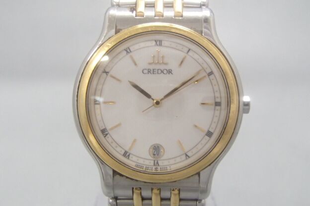 セイコー クオーツ 腕時計 SEIKO 9572 6000 クレドール 18KTベゼル