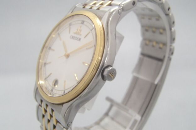 セイコー クオーツ 腕時計 SEIKO 9572 6000 クレドール 18KTベゼル