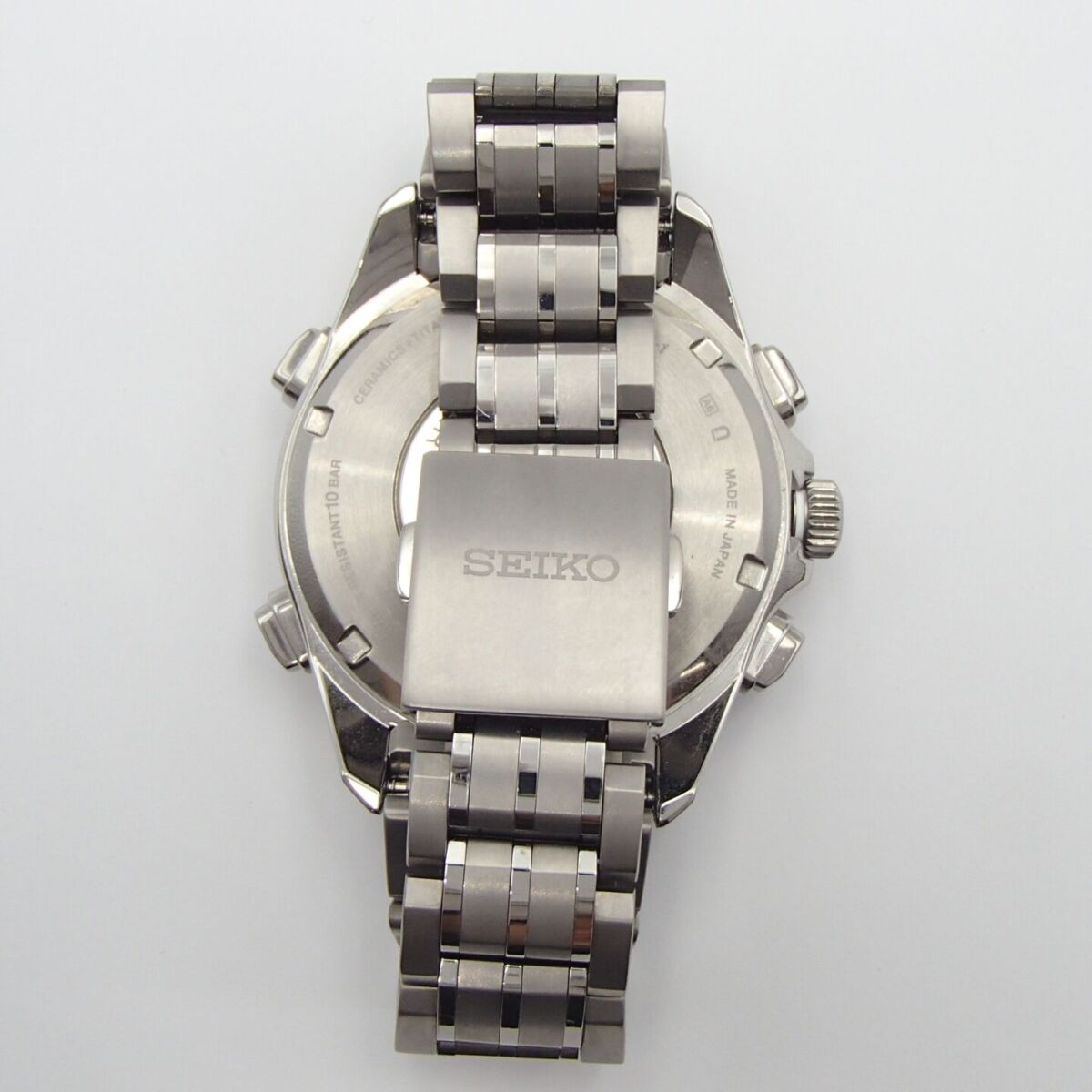 セイコー 時計 メンズ アストロン クロノグラフ GPS ソーラー発電式 ブラック文字盤 チタン SEIKO 8X82-0AB0 SBX-B003