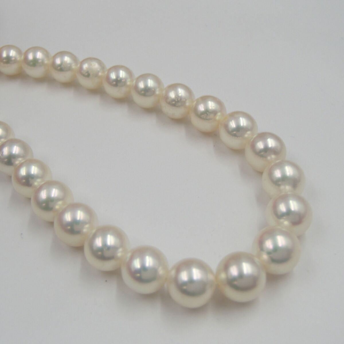 田崎真珠 TASAKI ネックレス  田崎刻印 K18WG D0.02ct 丸玉7.3㎜ 約32.3gダイヤ 真珠 パール アクセサリー