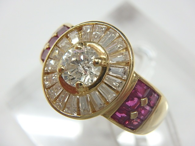 k18 ルビー 8.6g 1.06ct 0.60ct 0.75ct