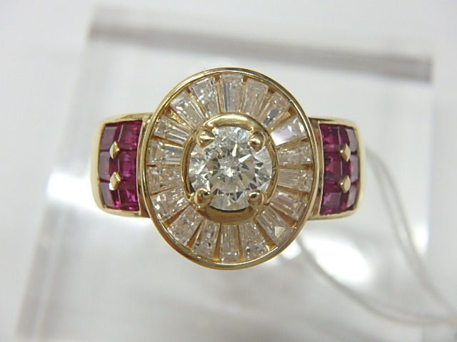 k18 ルビー 8.6g 1.06ct 0.60ct 0.75ct