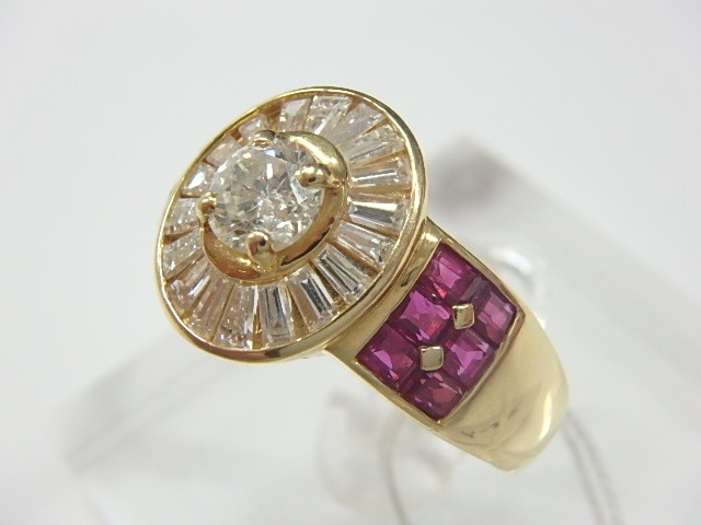 k18 ルビー 8.6g 1.06ct 0.60ct 0.75ct