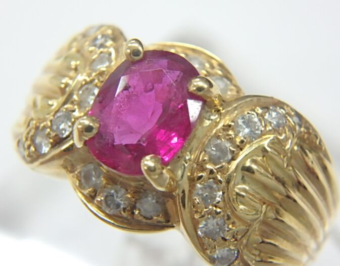 k18 ルビー 8.9g 0.87ct 0.27ct