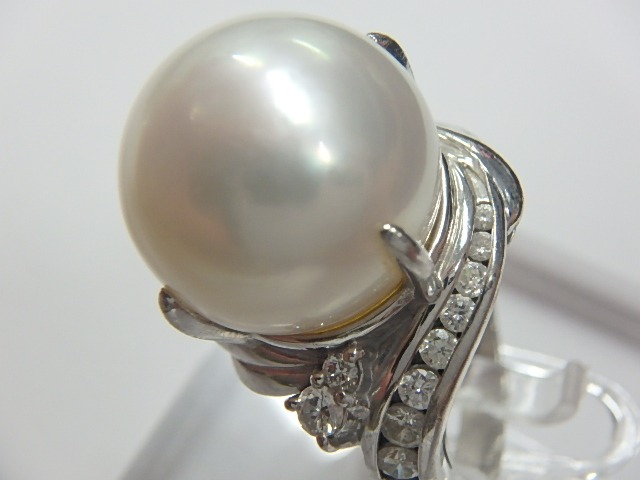 Pt900　直径14.5ｍｍ　大粒パールリング