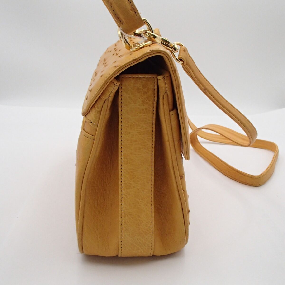 オーストリッチ レザー 2WAY ショルダー ハンド バッグ