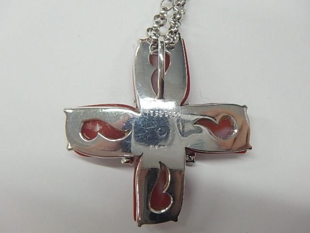 k18wg 珊瑚 12.8g 18.250ct 0.240ct