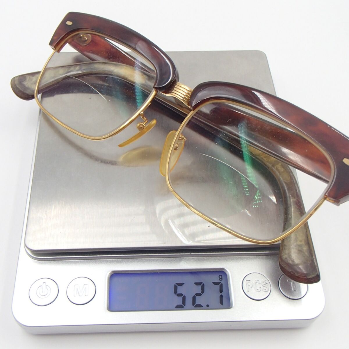 眼鏡 鼈甲 べっ甲 K18 750 約52.7g アクセサリー メガネ