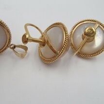 K18/750刻印 マベパール イヤリング 約4.8g+マベパール ペンダントトップ  約2.9g