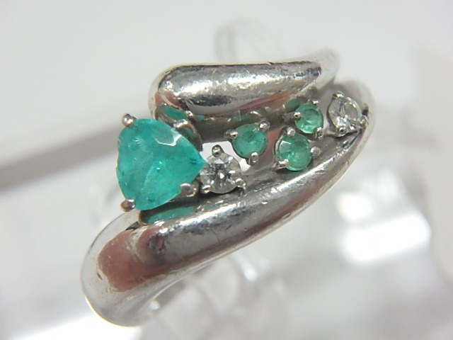 パライバトルマリン　リング　pt900  パライバ　11g  0.27ct  0.14ct