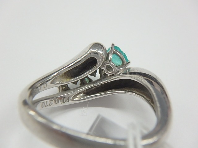 パライバトルマリン　リング　pt900  パライバ　11g  0.27ct  0.14ct