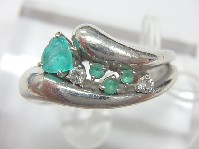 パライバトルマリン　リング　pt900  パライバ　11g  0.27ct  0.14ct