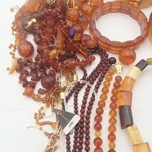 琥珀 ネックレス ペンダント ループタイ まとめて セット コハク 琥珀色