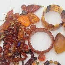 琥珀 ネックレス ペンダント ループタイ まとめて セット コハク 琥珀色