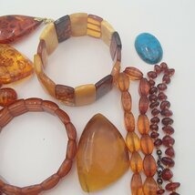 琥珀 ネックレス ペンダント ループタイ まとめて セット コハク 琥珀色