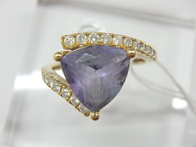 k18 タンザナイト 4.3g 3.35ct メレダイヤ0.30ct