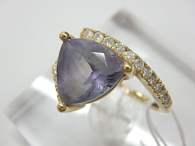 k18 タンザナイト 4.3g 3.35ct メレダイヤ0.30ct