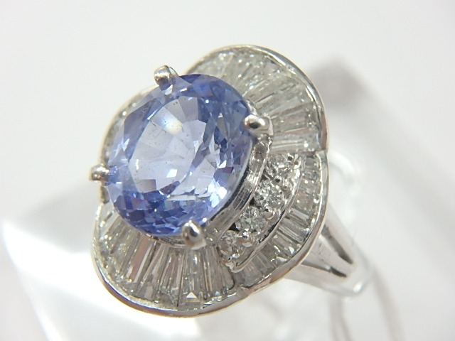 pt900 9.2g バイオレットサファイア2.64ct メレダイヤ0.91ct