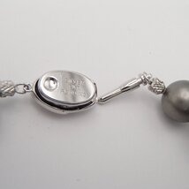 黒蝶パール ネックレス イヤリング silver Pt900 約73.2g 約4.6g丸玉11.7㎜ 丸玉10.57mmパール 真珠 アクセサリー ブラック