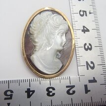 銘有り シュミテット カメオ ブローチ ペンダント トップ K18 約8.2g アクセサリー ペンダントトップ