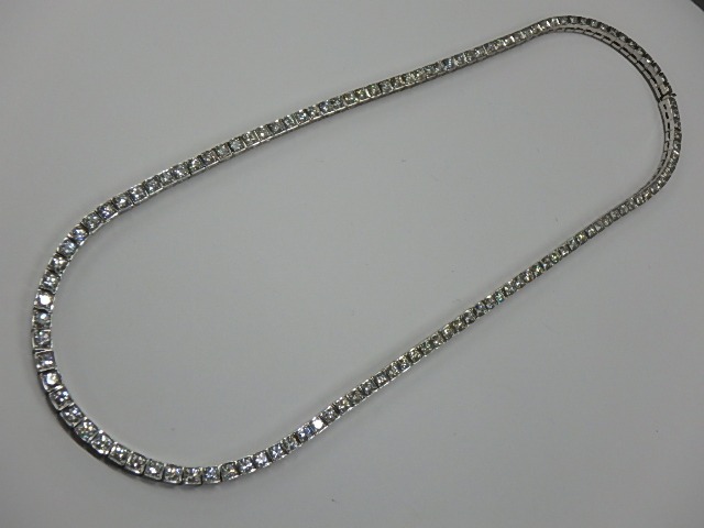 K18WG 38.2g ダイヤ 7.78ct テニスネックレス