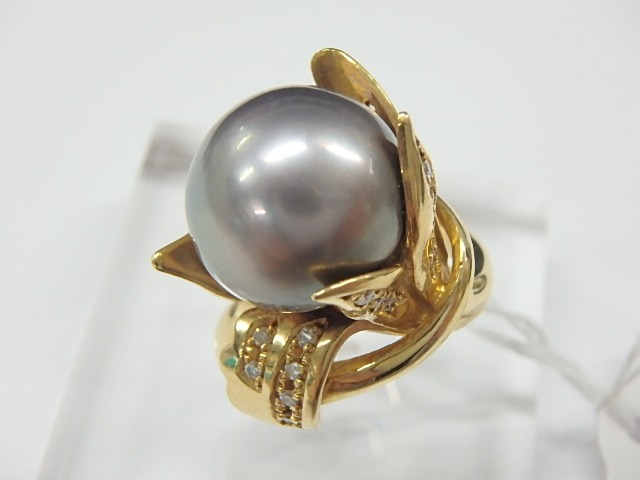 k18 南洋真珠 14.9g 13.35mm 0.16ct