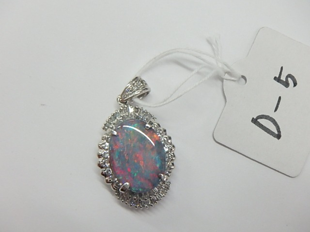 pt900 ﾌﾞﾗｯｸｵﾊﾟｰﾙ6.4g　 3.910ct 0.860ct