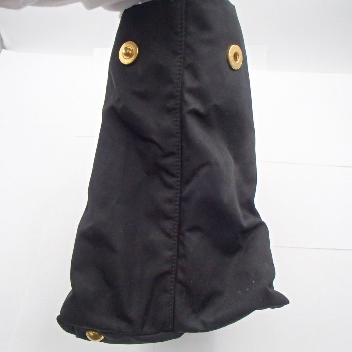 プラダ ハンドバッグ ゴールド金具 ブラック ナイロン リボン