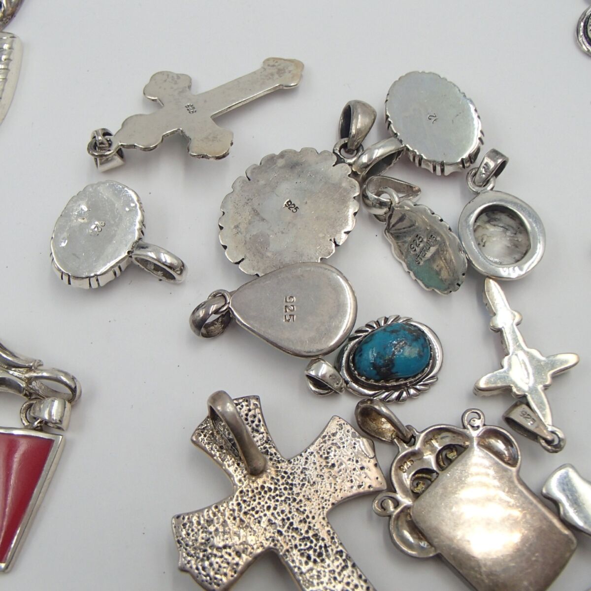 シルバーアクセサリー まとめ ネックレス ペンダント sv925 925 約171g色石 SILVER ターコイズ 十字架