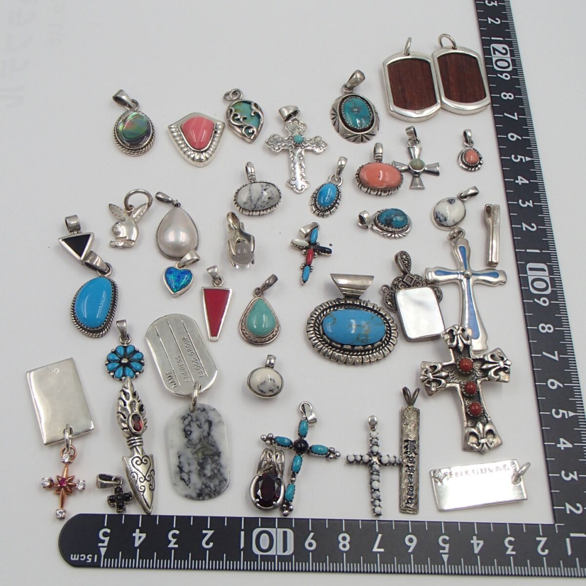 シルバーアクセサリー まとめ ネックレス ペンダント sv925 925 約171g色石 SILVER ターコイズ 十字架
