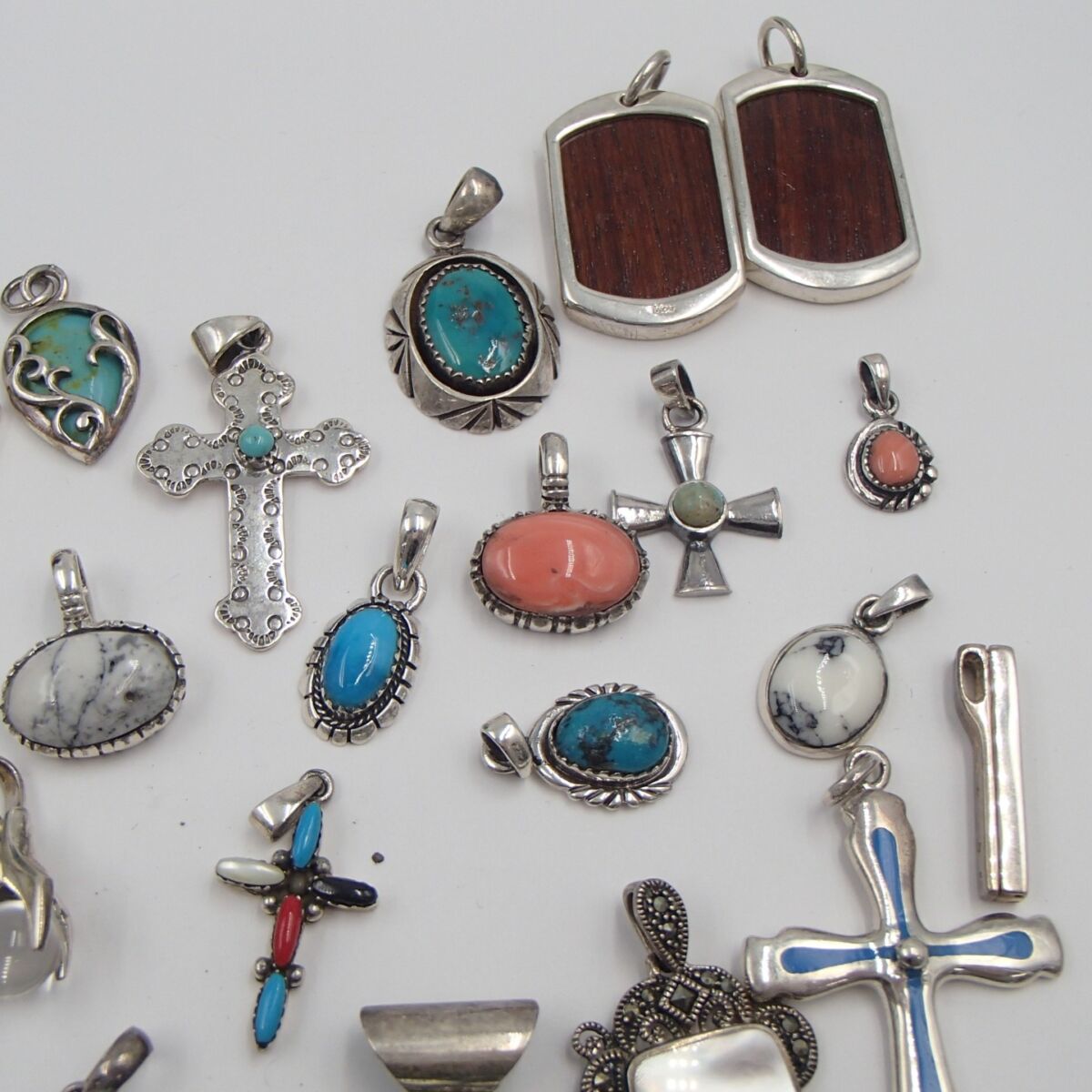 シルバーアクセサリー まとめ ネックレス ペンダント sv925 925 約171g色石 SILVER ターコイズ 十字架