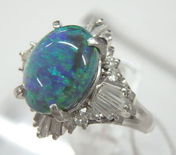 pt900 ブラックオパール 6.9g 2.13ct 0.68ct