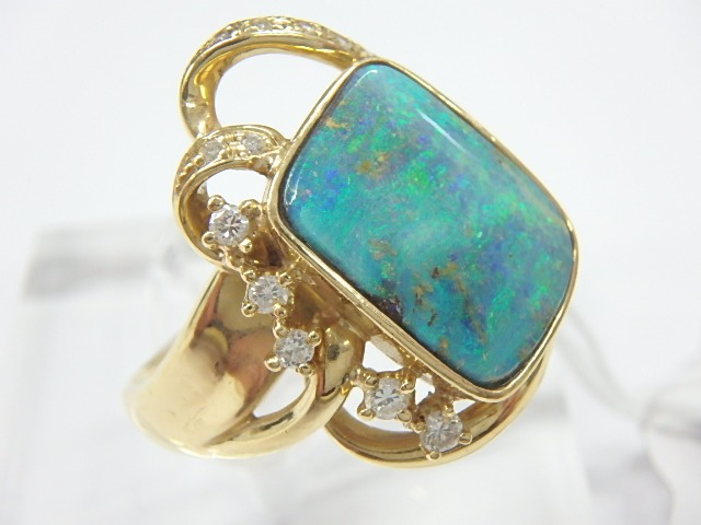 k18 ボルダーオパール 11.2g 6.30ct 0.18ct