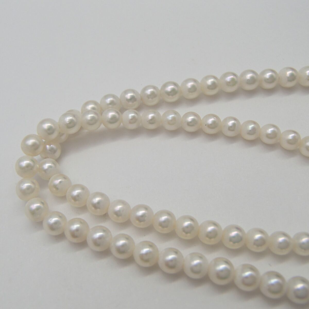 パール ネックレス K18 750 約8.2g D0.31ct 0.08ct 丸玉3.2㎜ ダイヤ 真珠 アクセサリー