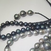 パール　ネックレス　まとめ　黒パール　バロックパール　ブラックダイヤ　silver　約294.9g   丸玉14.1mm
