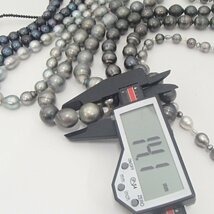 パール　ネックレス　まとめ　黒パール　バロックパール　ブラックダイヤ　silver　約294.9g   丸玉14.1mm