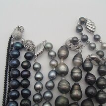 パール　ネックレス　まとめ　黒パール　バロックパール　ブラックダイヤ　silver　約294.9g   丸玉14.1mm