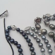パール　ネックレス　まとめ　黒パール　バロックパール　ブラックダイヤ　silver　約294.9g   丸玉14.1mm