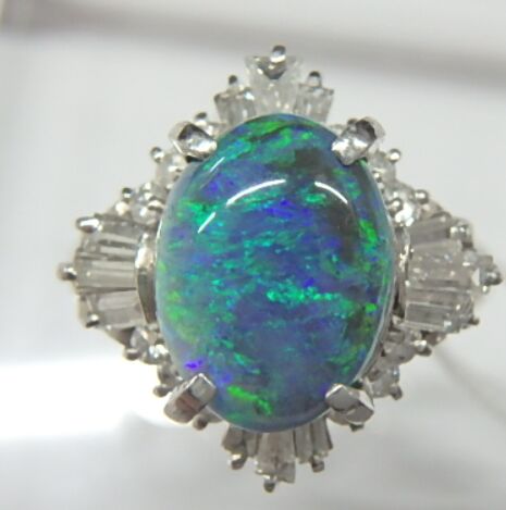pt900 ブラックオパール 6.9g 2.13ct 0.68ct