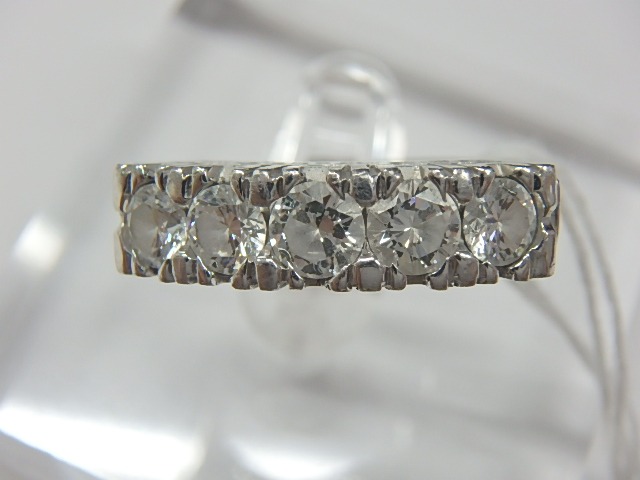 プラチナ Pt900 ダイヤモンドリング 一文字　重量7.6g D1.08ct