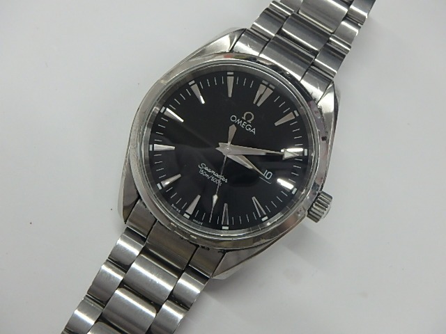オメガ　OMEGA　シーマスター　Seamaster　150m　Aqua Terra　黒　メンズ　腕時計　
